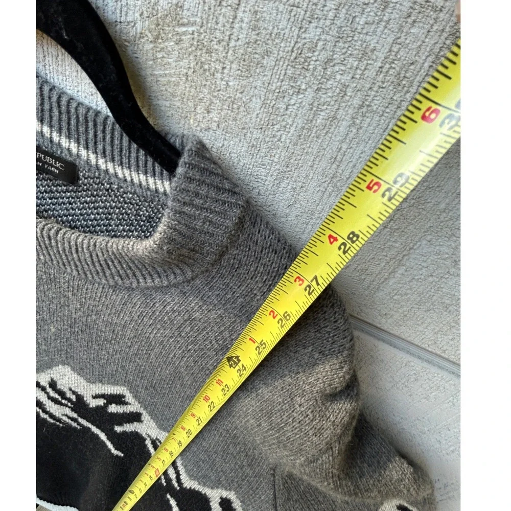 Banana Republic Mountain Graphic Wool Blend Sweater Mens Large